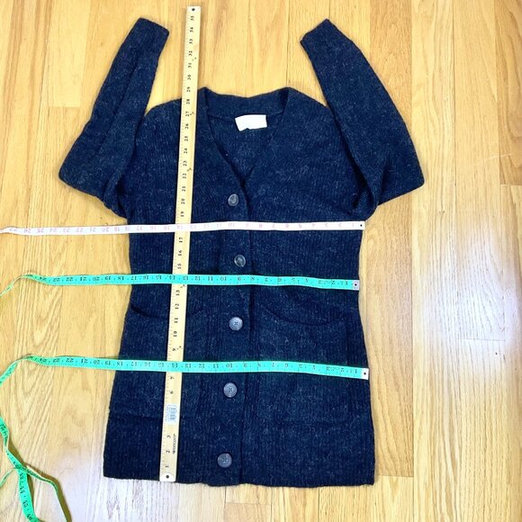 Everlane Sweater Cardigan Alpaca Wool Long Gray Patch Pockets (XS) - Picture 7 of 7
